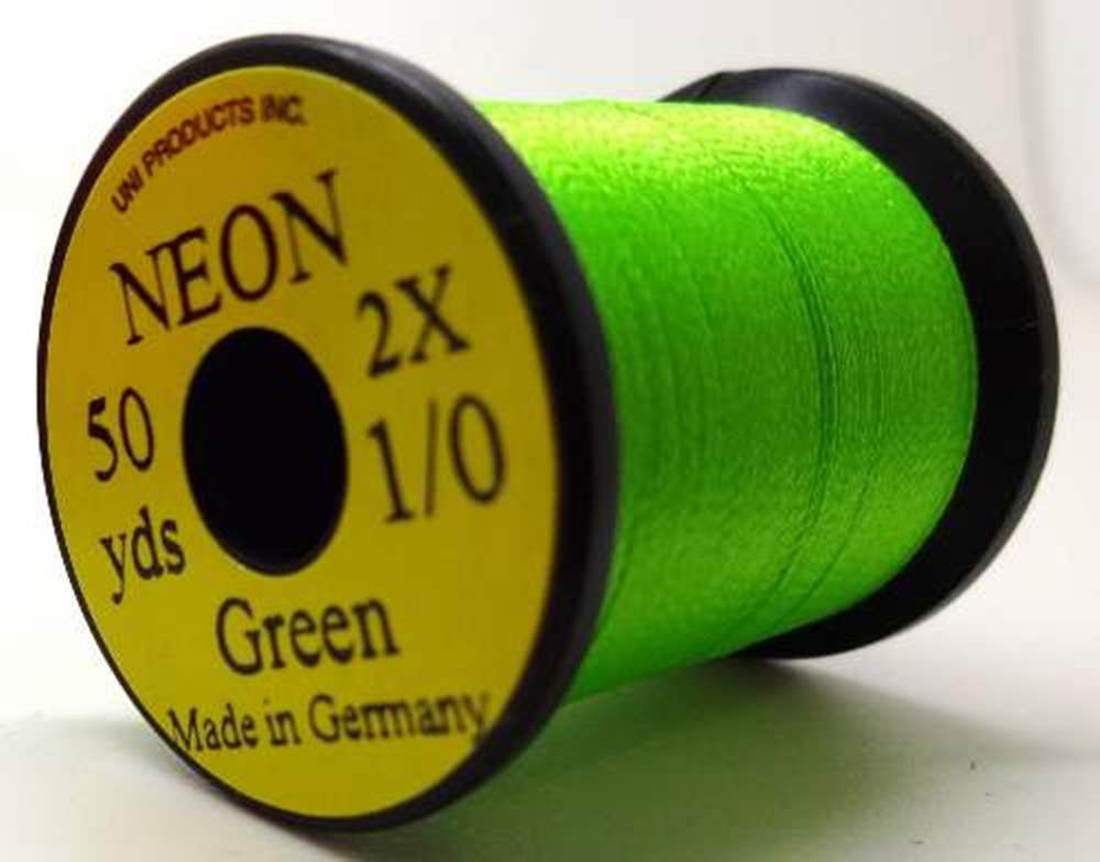 Uni Floss Neon Hot Green Fly Tying Threads (Product Length 15 Yds / 13.7m)