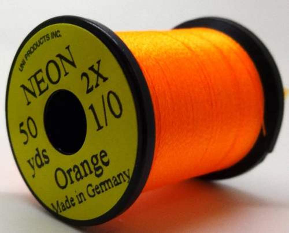 Uni Floss Neon Hot Orange Fly Tying Threads (Product Length 15 Yds / 13.7m)