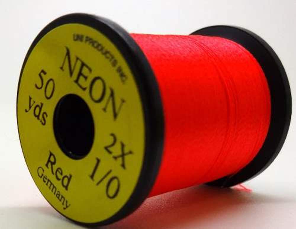 Uni Floss Neon Hot Red Fly Tying Threads (Product Length 15 Yds / 13.7m)