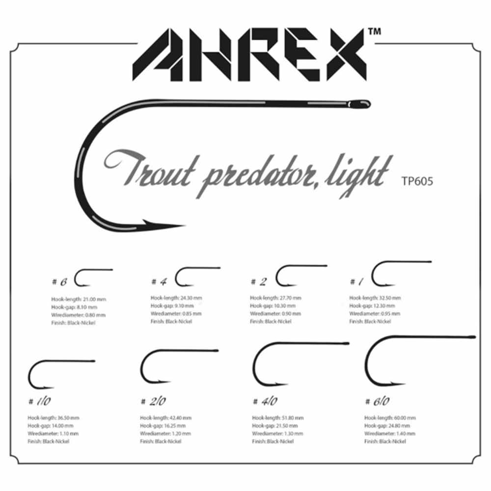 Ahrex Tp605 Trout Predator Light #1 Fly Tying Hooks for Fly Tying