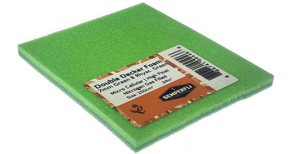 Semperfli Double Decker Foam Medium (7mm) Green & Rhyac Green