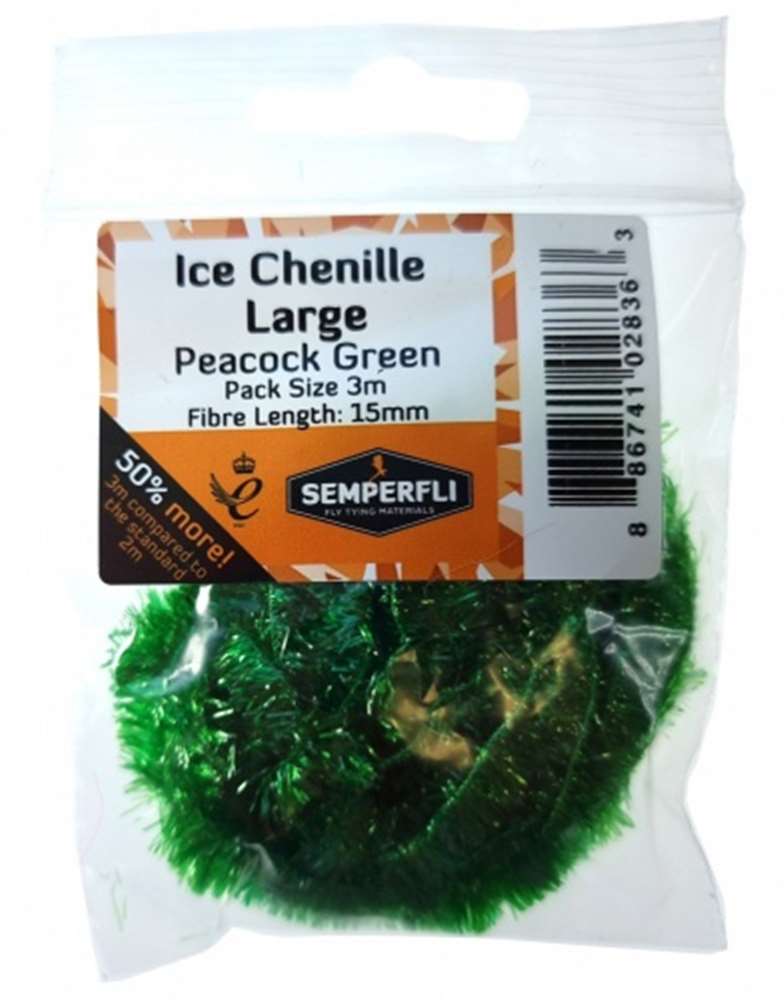 Semperfli Ice Chenille 15mm Large Peacock Green