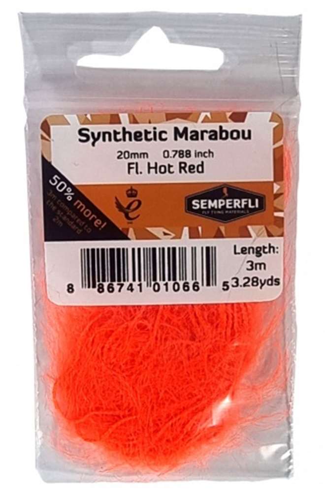 Semperfli Synthetic Marabou 20mm Fl Hot Red