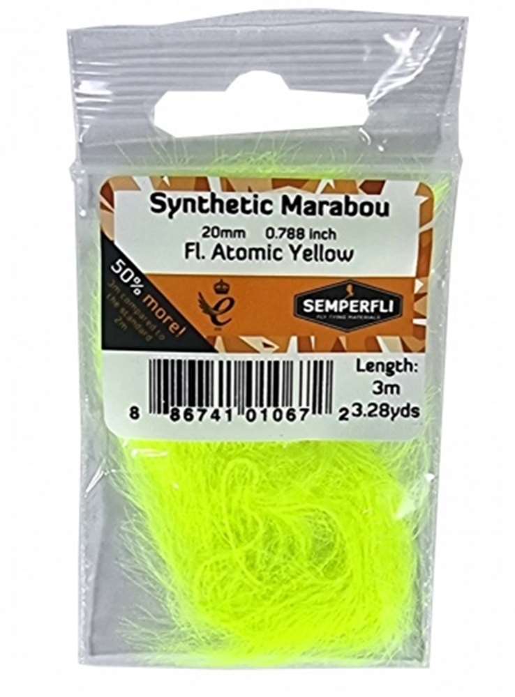 Semperfli Synthetic Marabou 20mm Fl Atomic Yellow