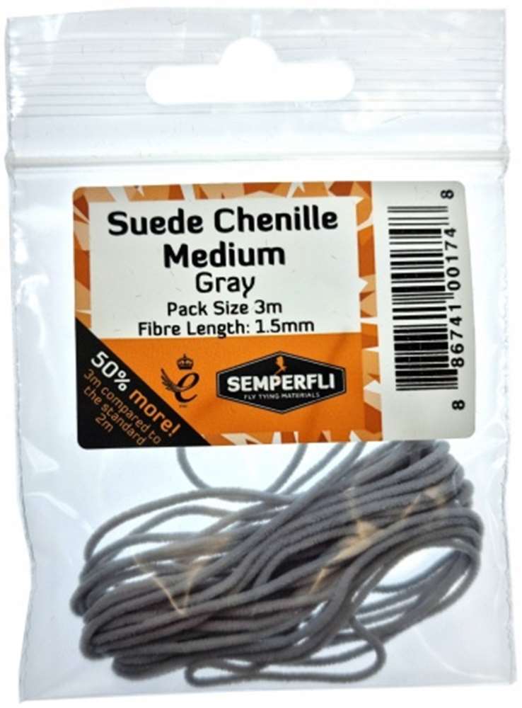 Semperfli Suede Chenille 1.5mm Medium Gray