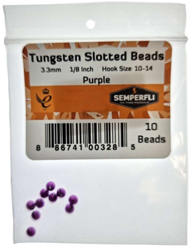 Semperfli Tungsten Slotted Beads 3.3mm (1/8 Inch) Purple