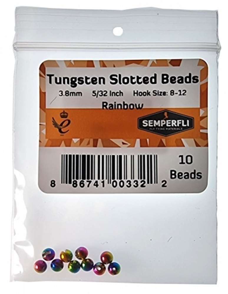 Semperfli Tungsten Slotted Beads 3.8mm (5/32 Inch) Rainbow