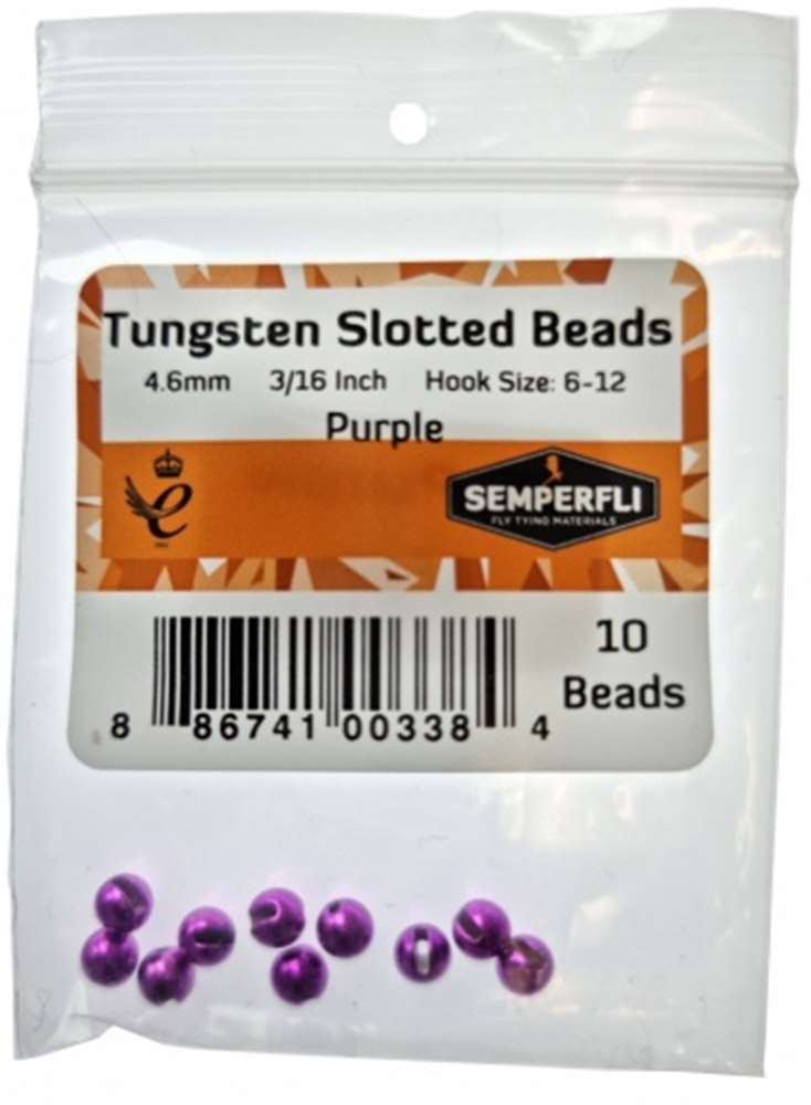 Semperfli Tungsten Slotted Beads 4.6mm (3/16 Inch) Purple