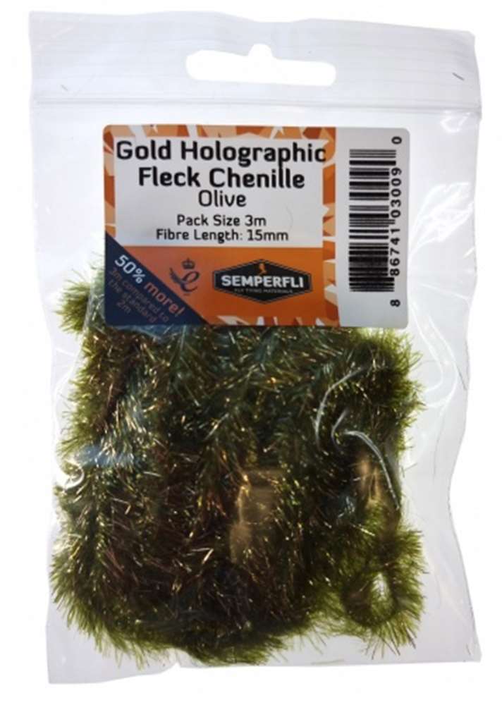 Semperfli Gold Tinsel Fleck 15mm Large Olive