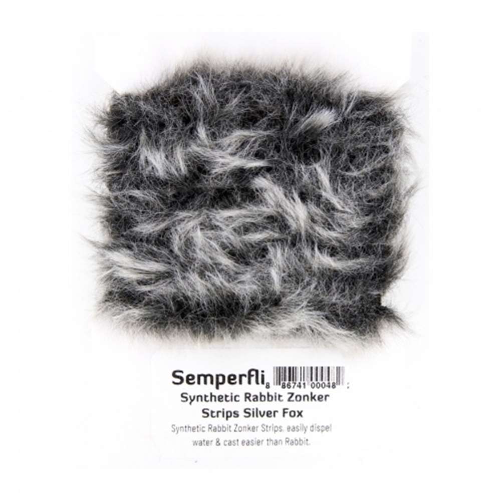 Semperfli Synthetic Rabbit Zonker Strips Silver Fox