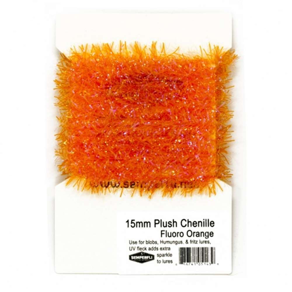 Semperfli 15mm Plush Transluscent Chenille Fluoro Orange