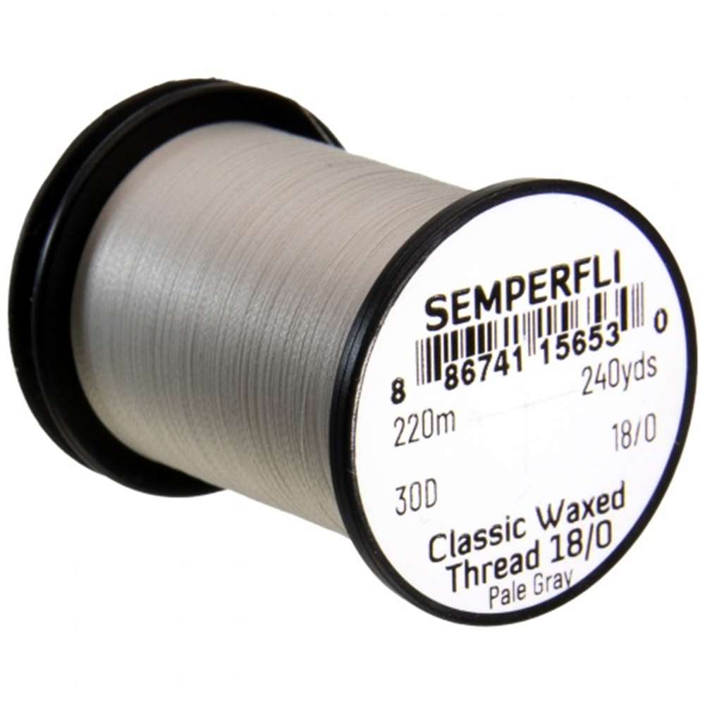 Semperfli Classic Waxed Thread 18/0 240 Yards Pale Gray Fly Tying Threads (Product Length 240 Yds / 220m)