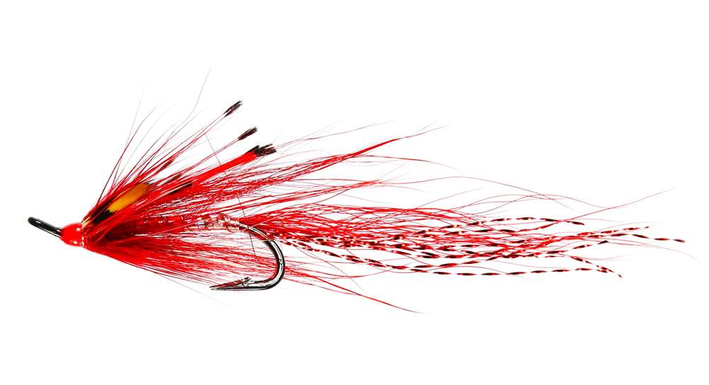 Caledonia Flies Simply Red Shrimp Jc Patriot Double #8 Salmon Fishing Fly