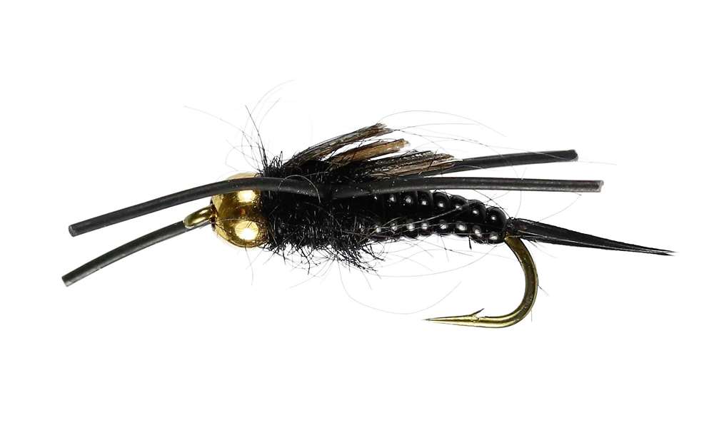 Caledonia Flies Black Stone Nymph #10 Fishing Fly Barbed