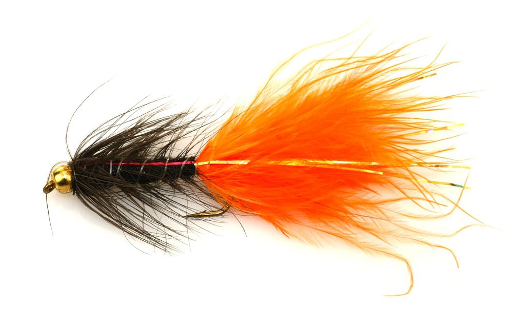 Size 10 6 Pack of Orange Lightening Flash Conehead Trout Flies 
