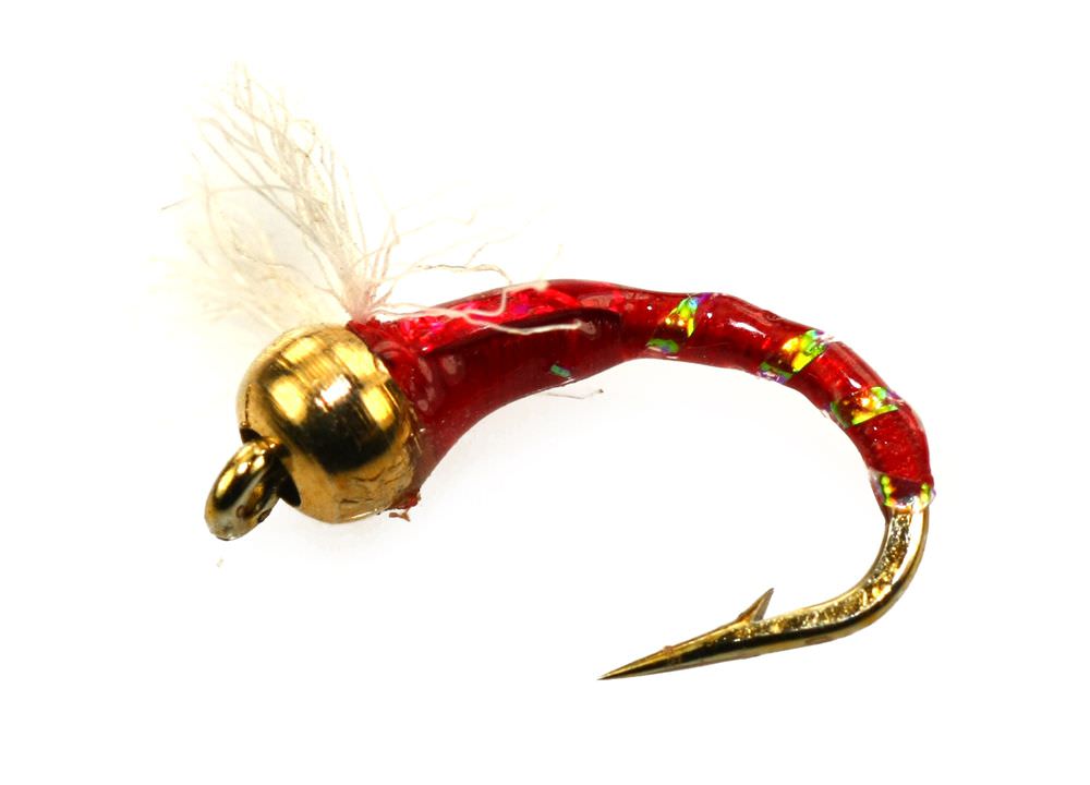 The Essential Fly 3D Glass Epoxy Bead Head Buzzer Red Fishing Fly