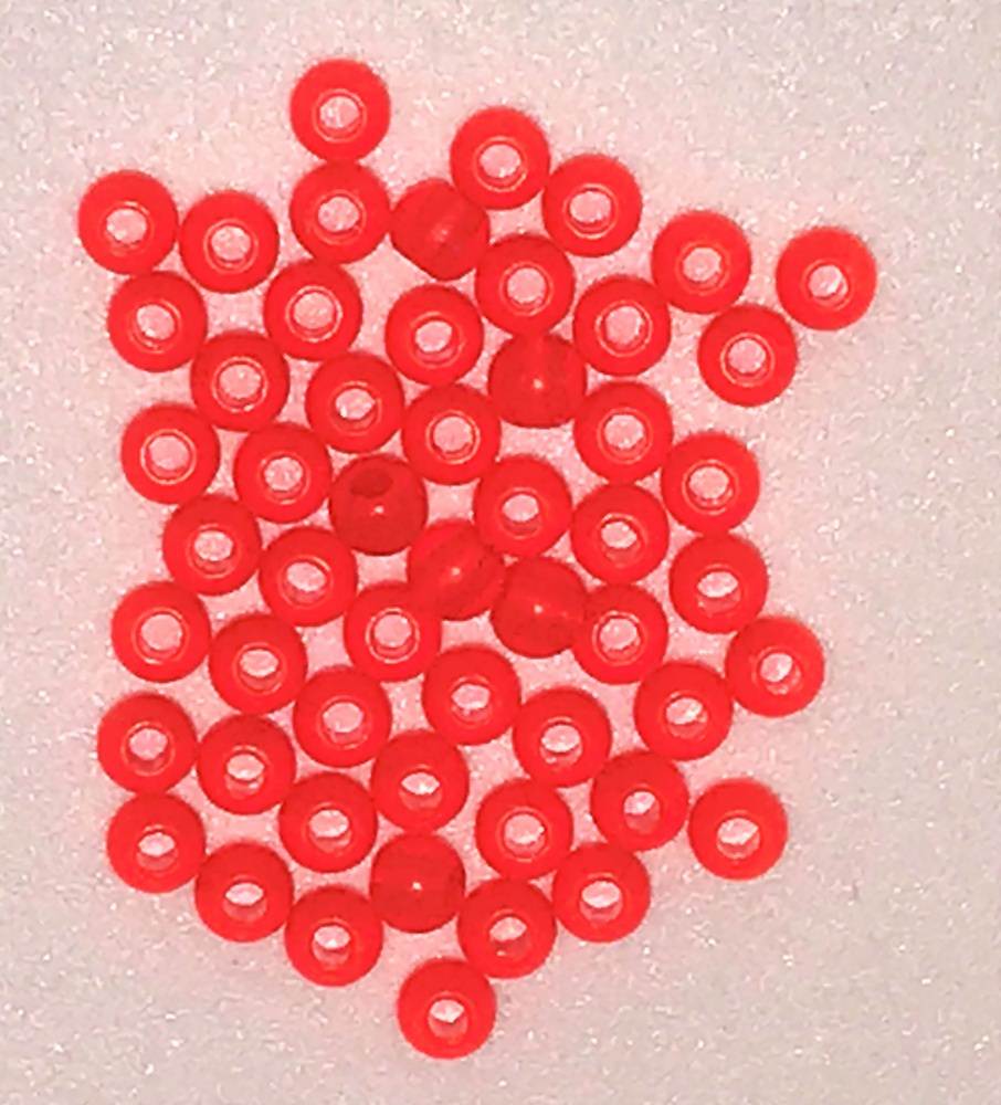 Veniard Firefly Hot Head Beads 3mm Fluorescent Red Fly Tying Materials