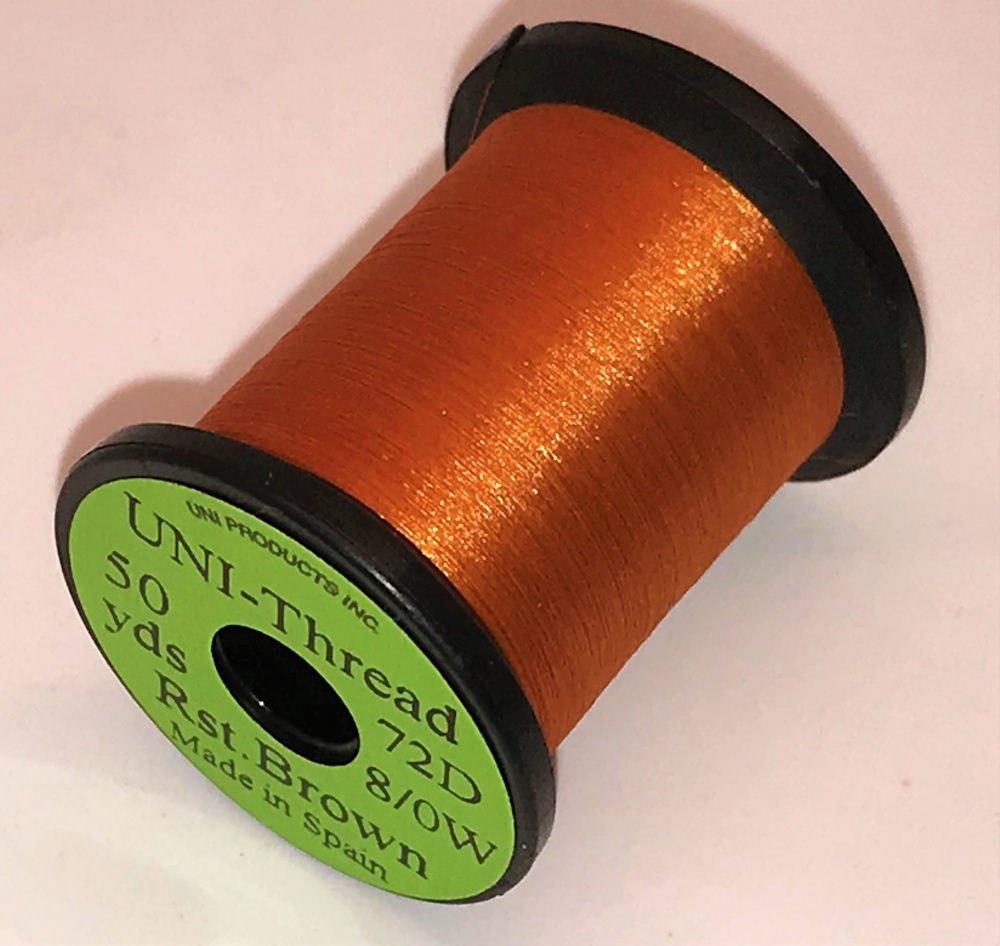 Uni Pre Waxed Thread 6/0 50 Yards Rusty Brown Fly Tying Threads (Product Length 50 Yds / 45.7m)