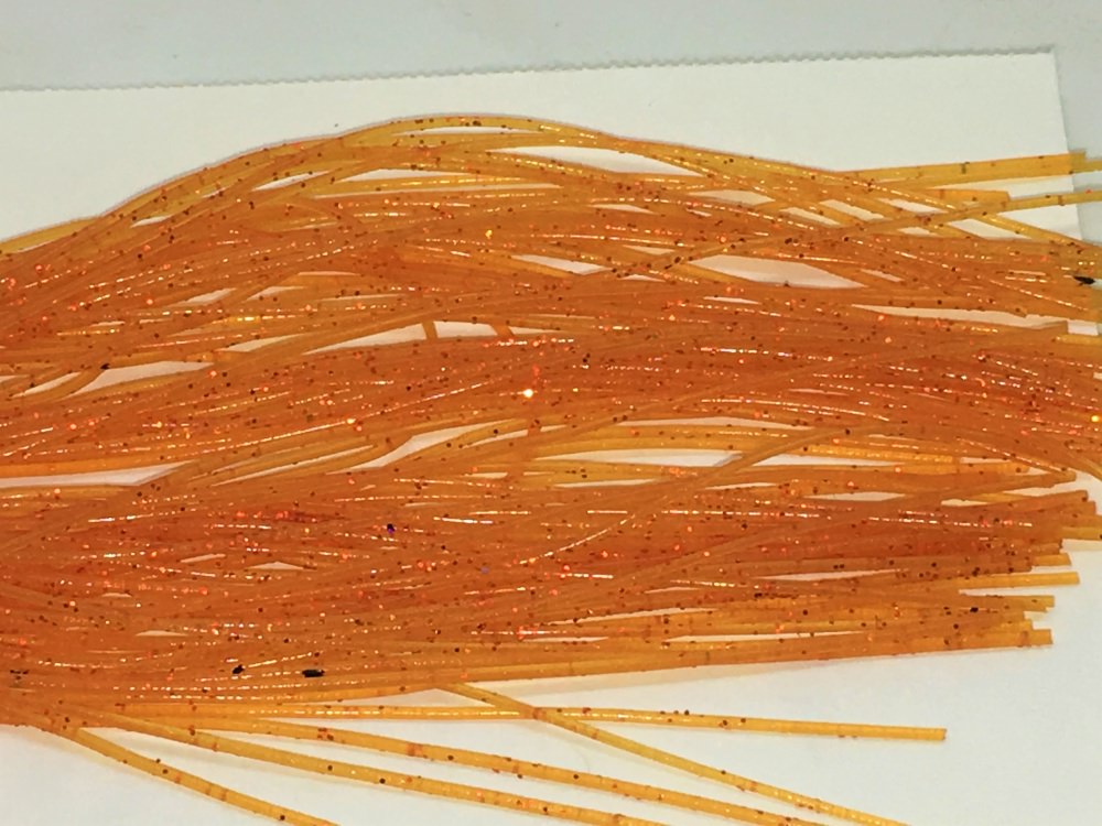 Veniard Silicone Micro Legs Gold Flake Plain Orange Fly Tying Materials
