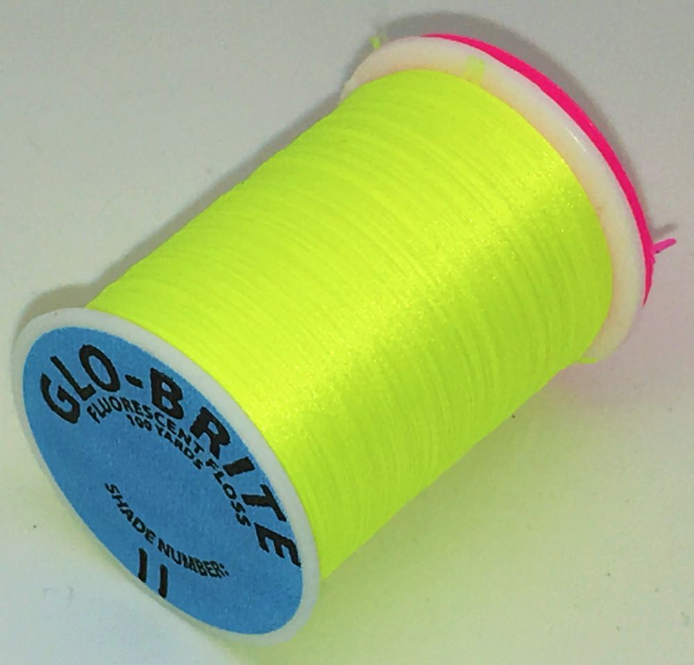Veniard Glo-Brite Floss 100 Yards Phosphor Yellow #11 Fly Tying Materials