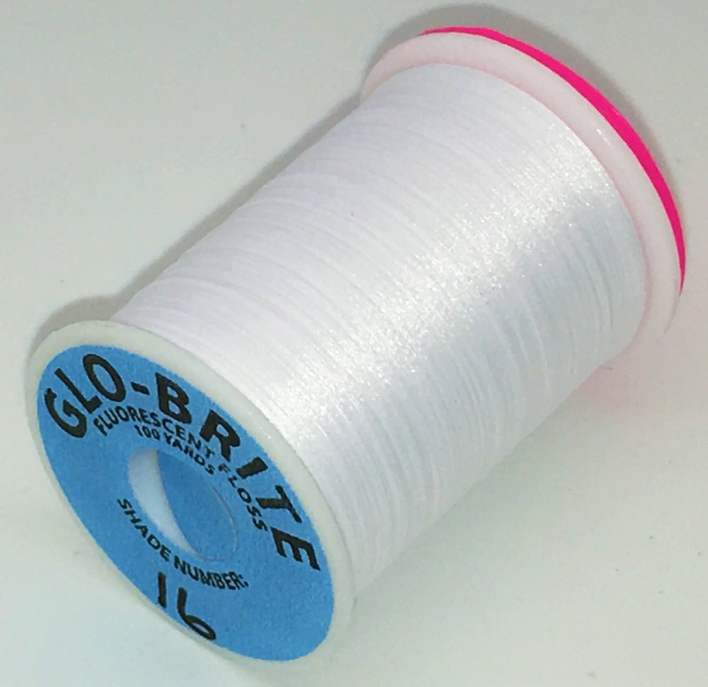 Veniard Glo-Brite Floss 100 Yards White #16 Fly Tying Materials (Product Length 100 Yds / 91m)