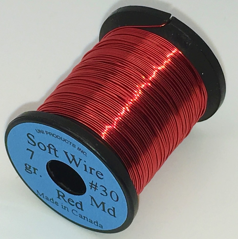 Uni Soft Copper Wire Medium 0.3mm Red Fly Tying Materials