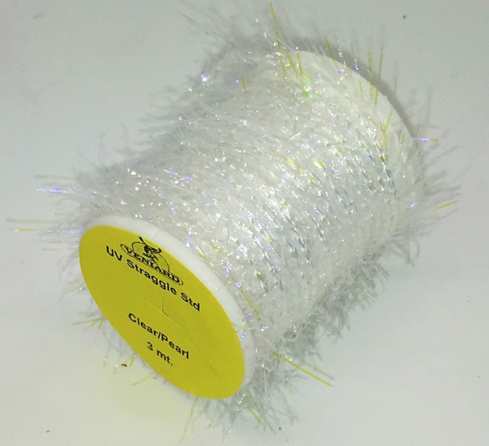 Veniard Uv Straggle Chenille Standard (3M) Pearl / Clear Fly Tying Materials (Product Length 3.28 Yds / 3m)