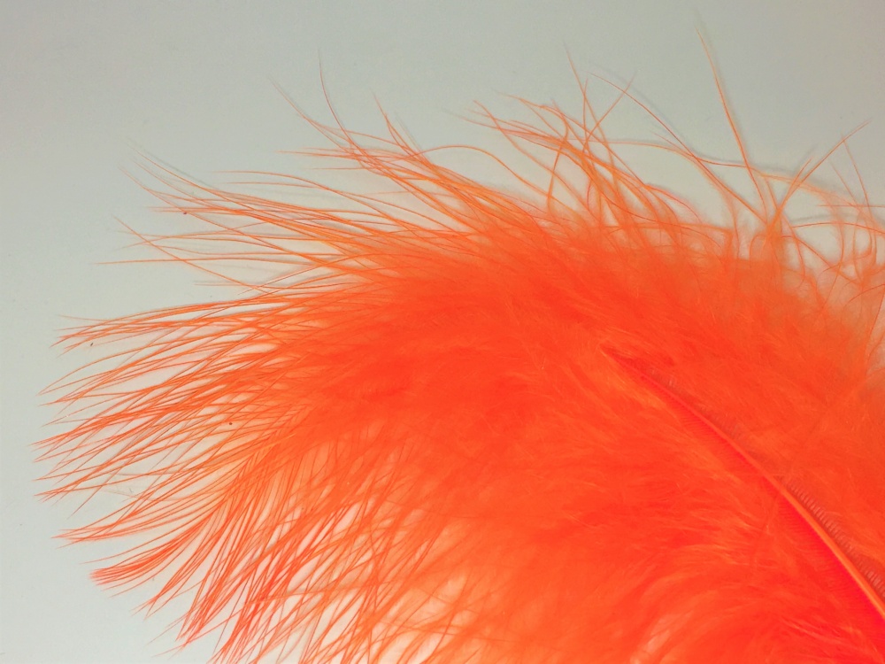 Veniard Turkey Marabou Feathers Fluoro Orange