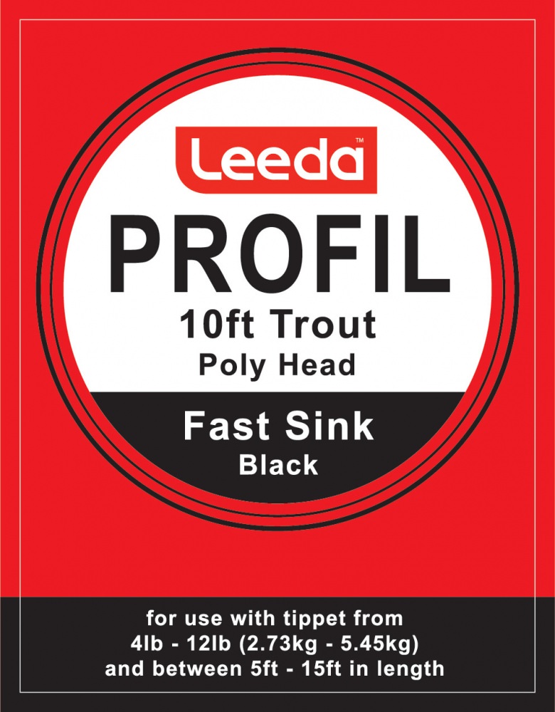 Leeda Profil - Poly Head Trout Polyleader - 10 foot - (Black) Fast Sink