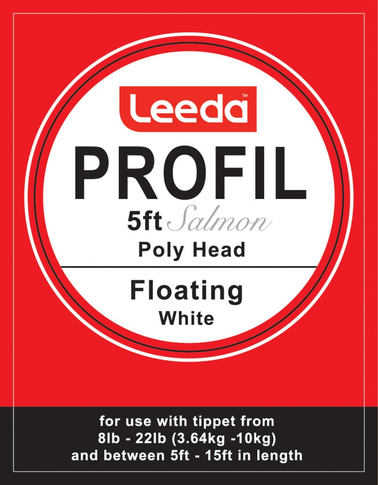 Leeda Profil Poly Head Salmon Polyleader 5 Foot (White) Floating Fly Fishing Leader (Length 5ft / 1.6m)