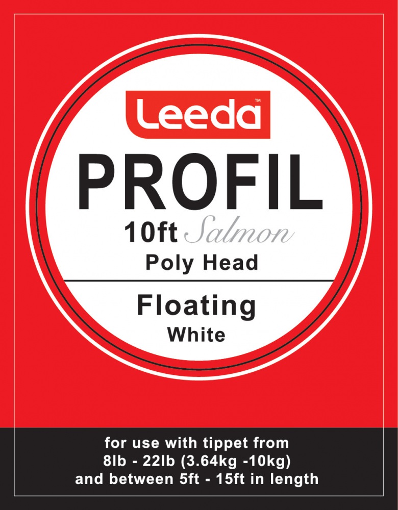 Leeda Profil Poly Head Salmon Polyleader 10 Foot (White) Floating Fly Fishing Leader (Length 10ft / 3.05m)