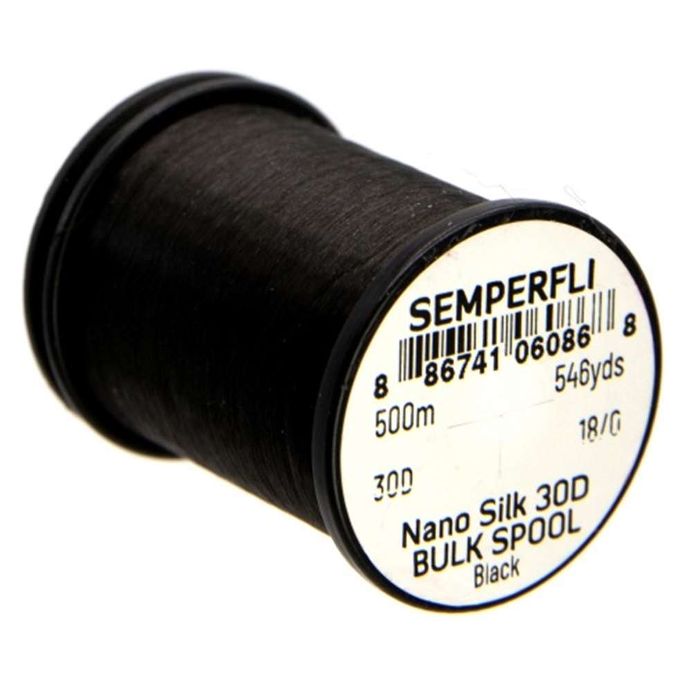Semperfli Nano Silk Ultra 30D 18/0 Black Bulk Spool 500m