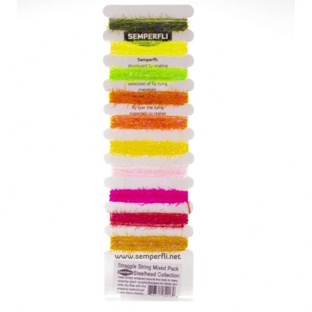 Semperfli Straggle String Multicard Pack Steelhead Collection Fly Tying Materials (Product Length 1.1 Yds / 1m)
