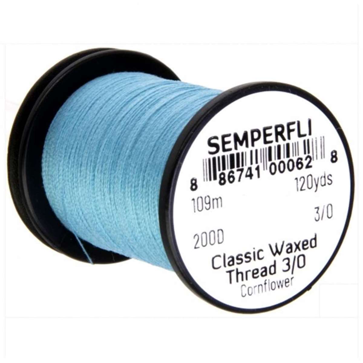 Classic Waxed Thread 3/0 120 Yards Cornflower for Fly Tying