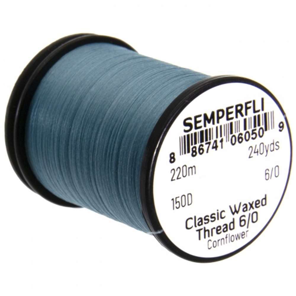 Semperfli Classic Waxed Thread 6/0 240 Yards Cornflower Fly Tying Threads (Product Length 240 Yds / 220m)