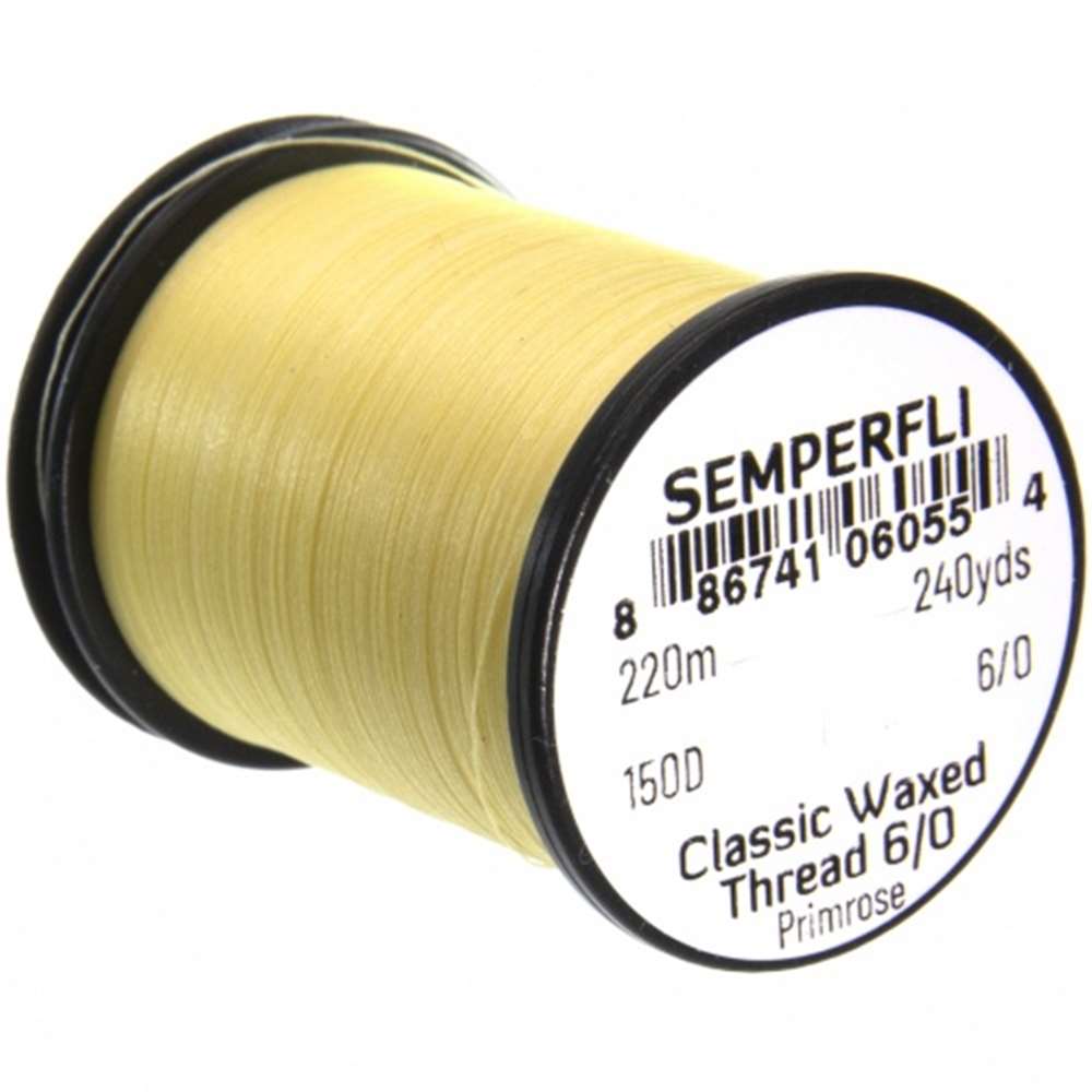 Semperfli Classic Waxed Thread 6/0 240 Yards Primrose Fly Tying Threads (Product Length 240 Yds / 220m)
