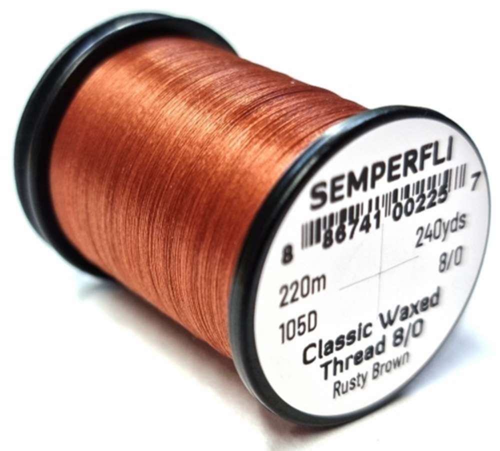 Semperfli Classic Waxed Thread 8/0 240 Yards Rusty Brown