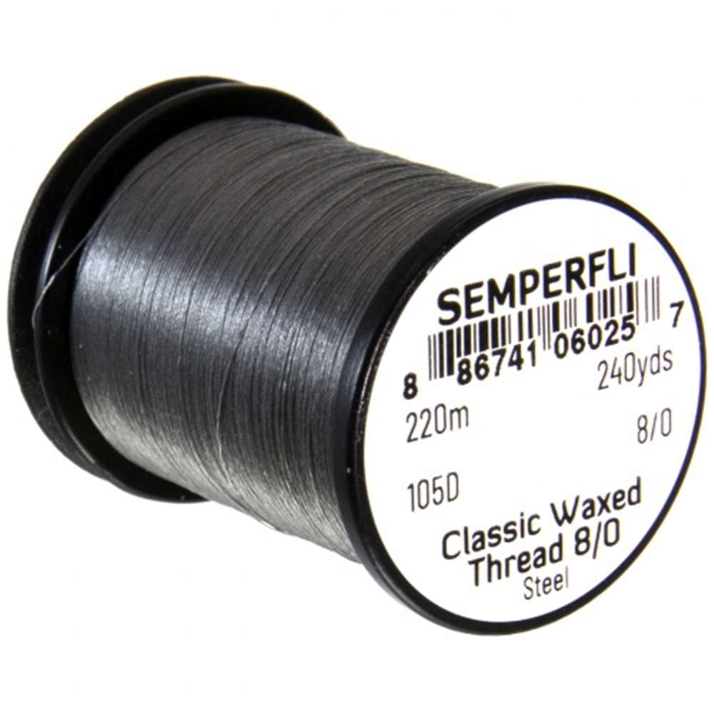Semperfli Classic Waxed Thread 8/0 240 Yards Steel