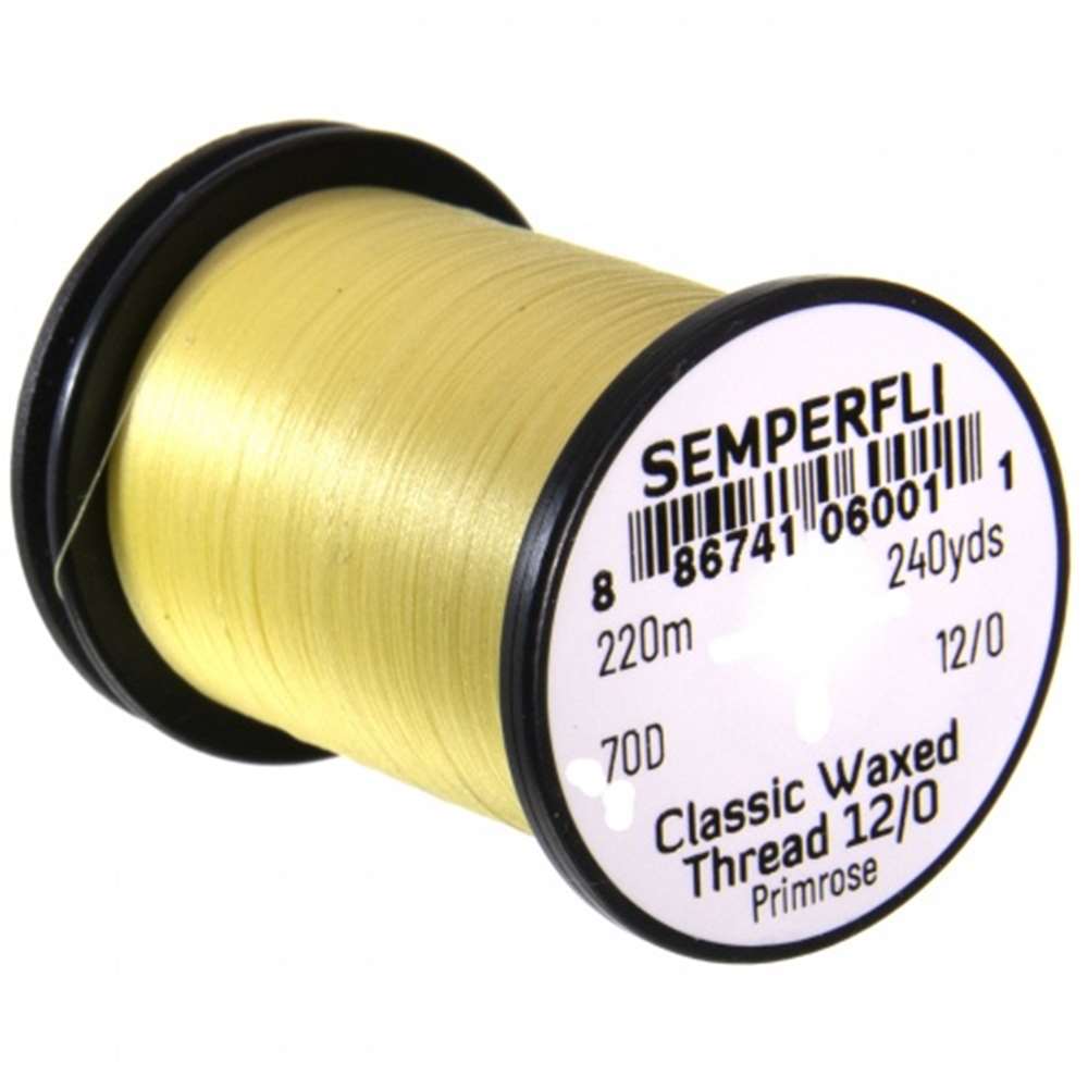 Semperfli Classic Waxed Thread 12/0 240 Yards Primrose Fly Tying Threads (Product Length 240 Yds / 220m)