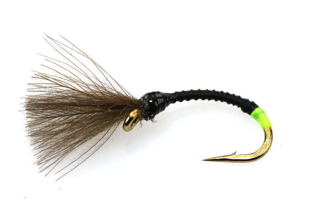 The Essential Fly Sandys Blank Buster Cdc Phosphor Yellow Fishing Fly