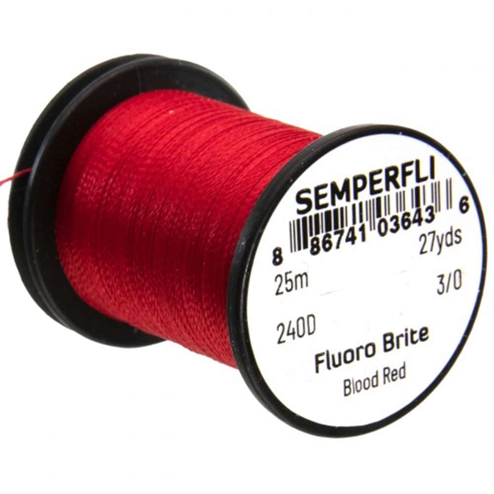 Semperfli Fluorescent Brite Blood Red Fly Tying Materials (Product Length 27.34 Yds / 25m)