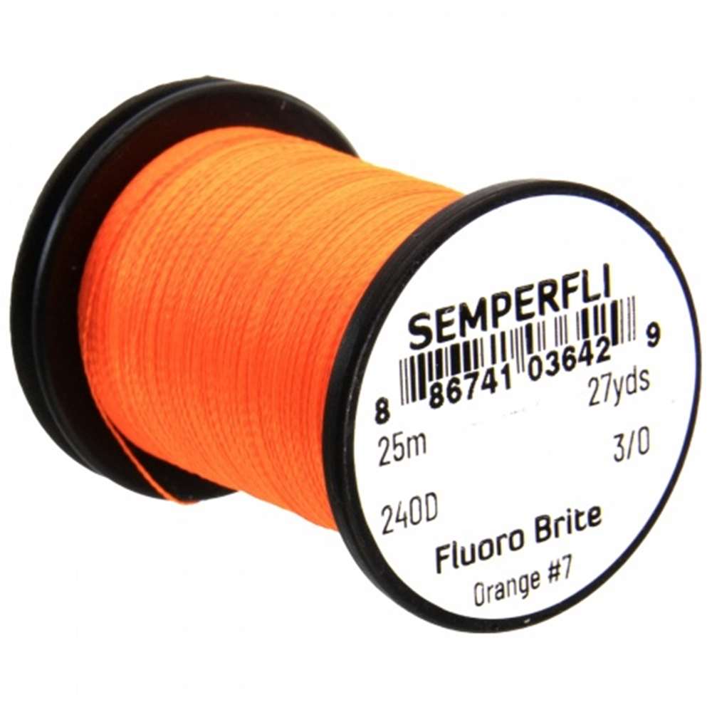 Semperfli Fluorescent Brite #7 Orange Fly Tying Materials (Product Length 27.34 Yds / 25m)