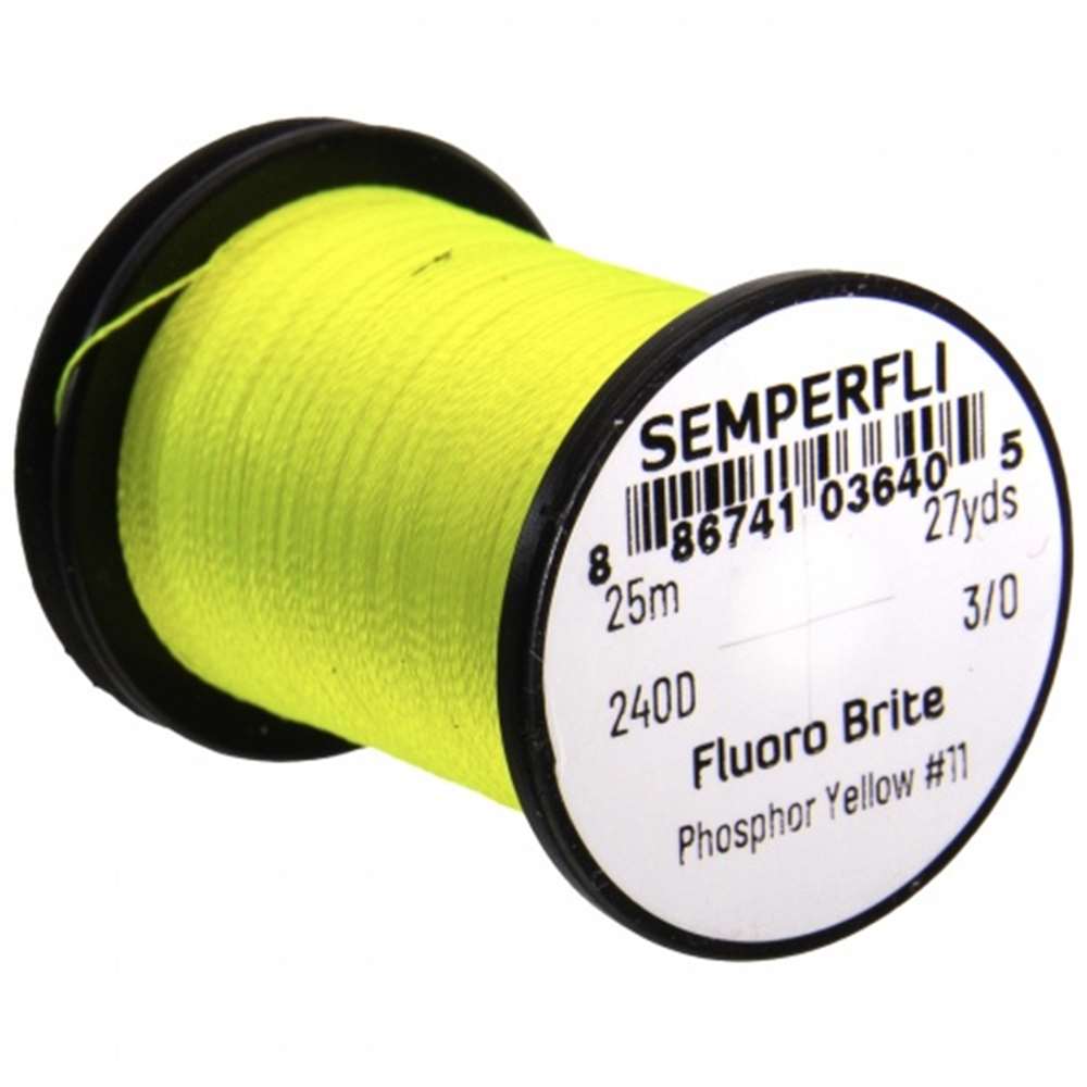 Semperfli Fluorescent Brite #11 Phosphor Yellow Fly Tying Materials (Product Length 27.34 Yds / 25m)