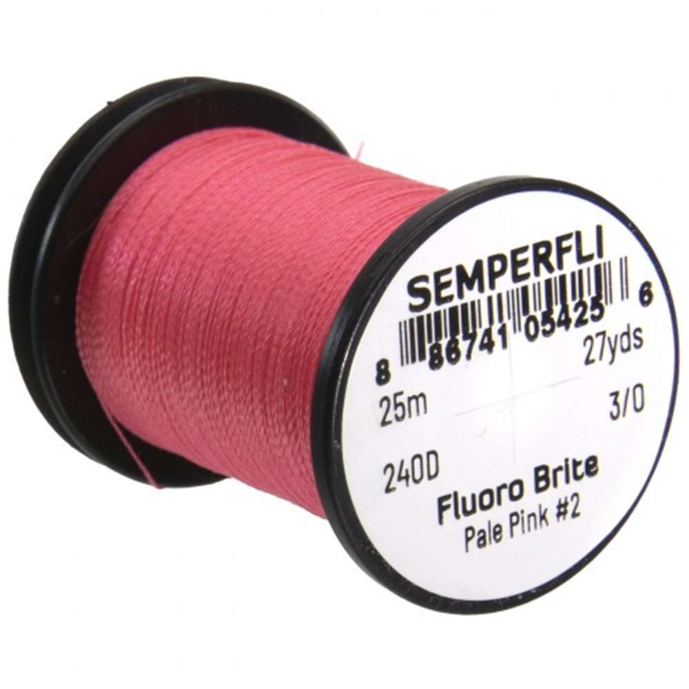 Semperfli Fluorescent Brite #2 Pale Pink Fly Tying Materials (Product Length 27.34 Yds / 25m)