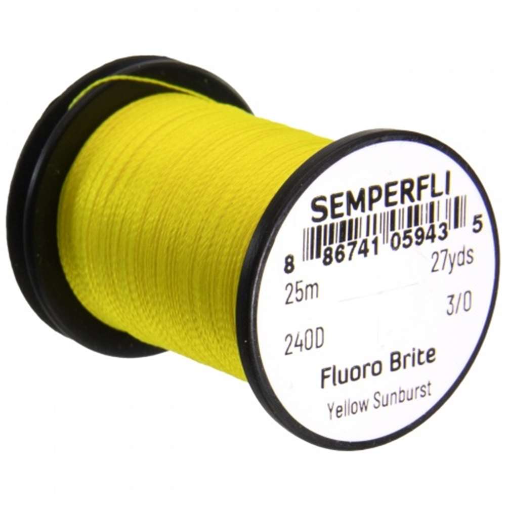 Semperfli Fluorescent Brite Yellow Sunburst Fly Tying Materials (Product Length 27.34 Yds / 25m)