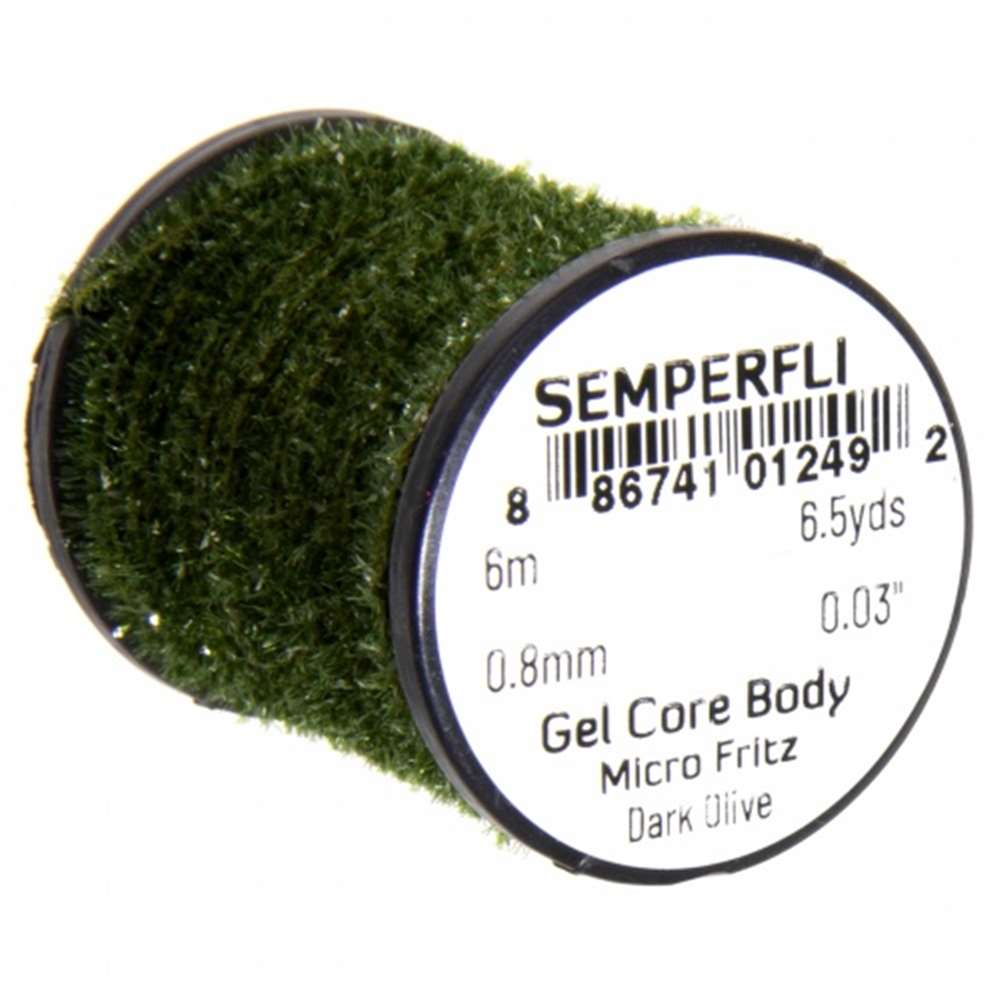 Semperfli Gel Core Body Micro Fritz Dark Olive Fly Tying Materials (Pack Size 600cm)
