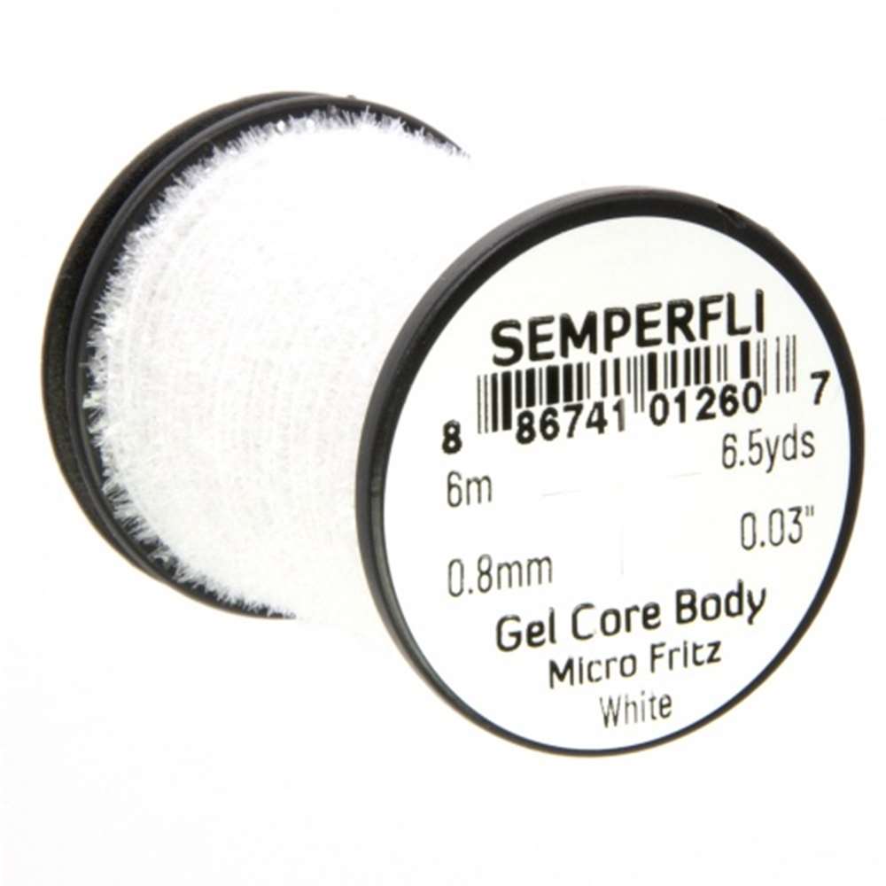 Semperfli Gel Core Body Micro Fritz White Fly Tying Materials (Product Length 6.56 Yds / 6m)