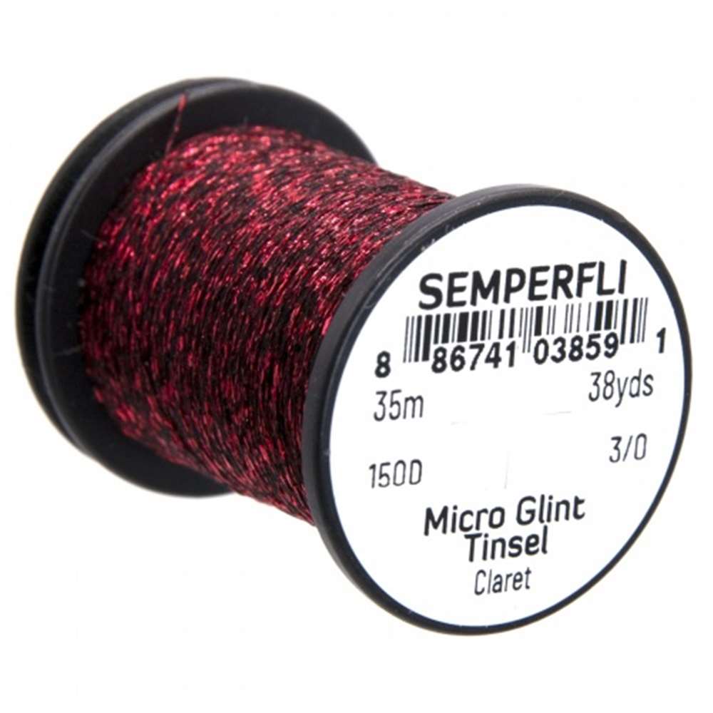 Semperfli Micro Glint Nymph Tinsel Claret Fly Tying Materials (Pack Size 3500cm)