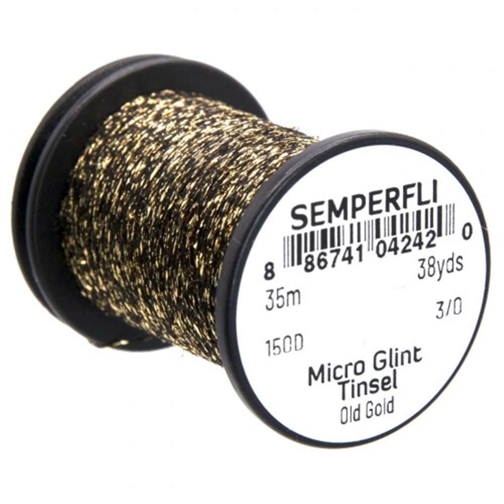 Semperfli Micro Glint Nymph Tinsel Old Gold Fly Tying Materials (Product Length 38 Yds / 35m)