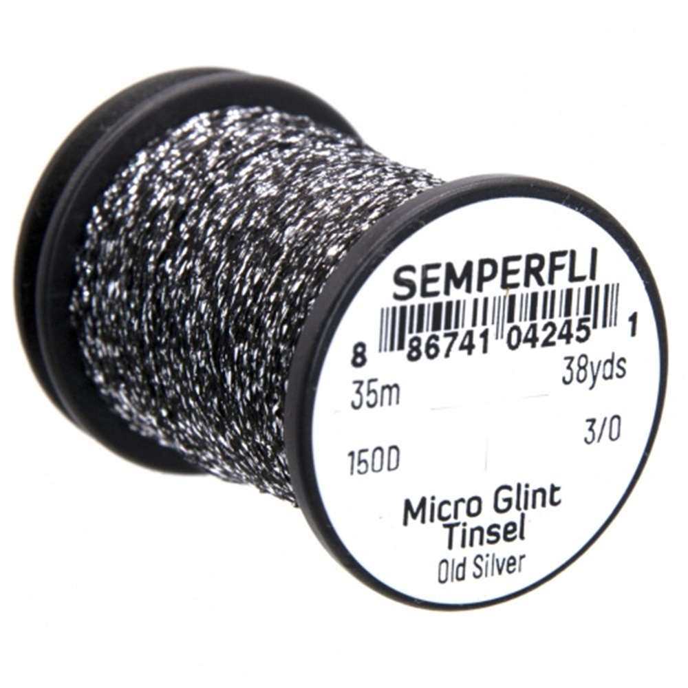 Semperfli Micro Glint Nymph Tinsel Old Silver Fly Tying Materials (Product Length 38 Yds / 35m)